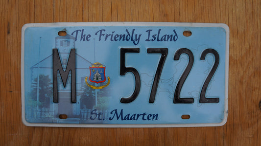 St Maarten Passenger License Plate The Friendly Island, part of Netherlands Caribbean island