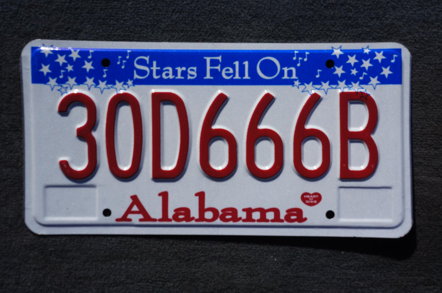 Alabama Stars Fell On Alabama License Plate #30D666B