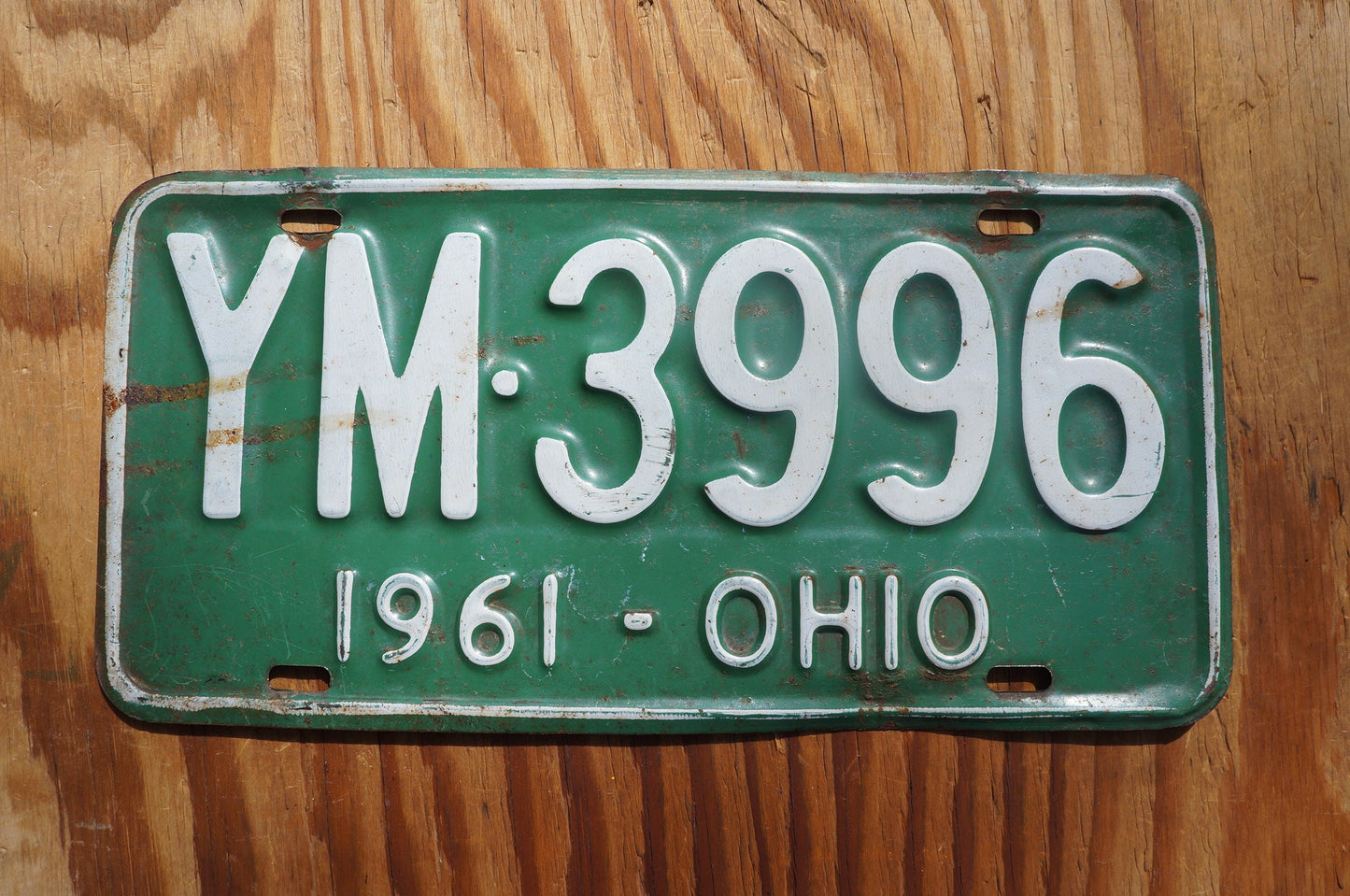 1961 Ohio Green Vintage License Plate
