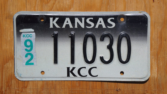 1992 Kansas Commodity Commission KCC License Plate # 11030
