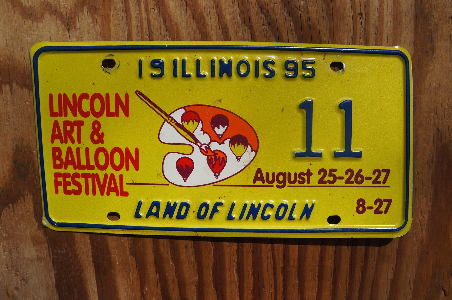 1995 Illinois Graphic License Plate Lincoln ART & BALLOON FESTIVAL # 11