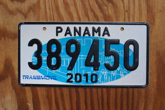2010 PANAMA Blue License Plate