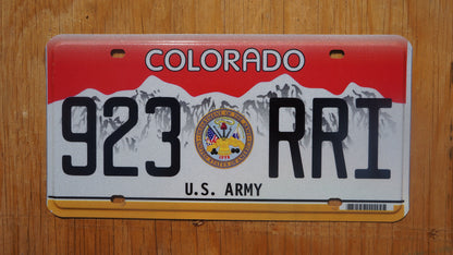 Colorado US ARMY Red License Plate