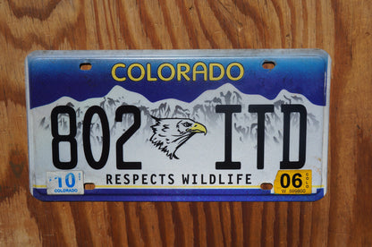 2006 Colorado RESPECT WILDLIFE Eagle Blue License Plate