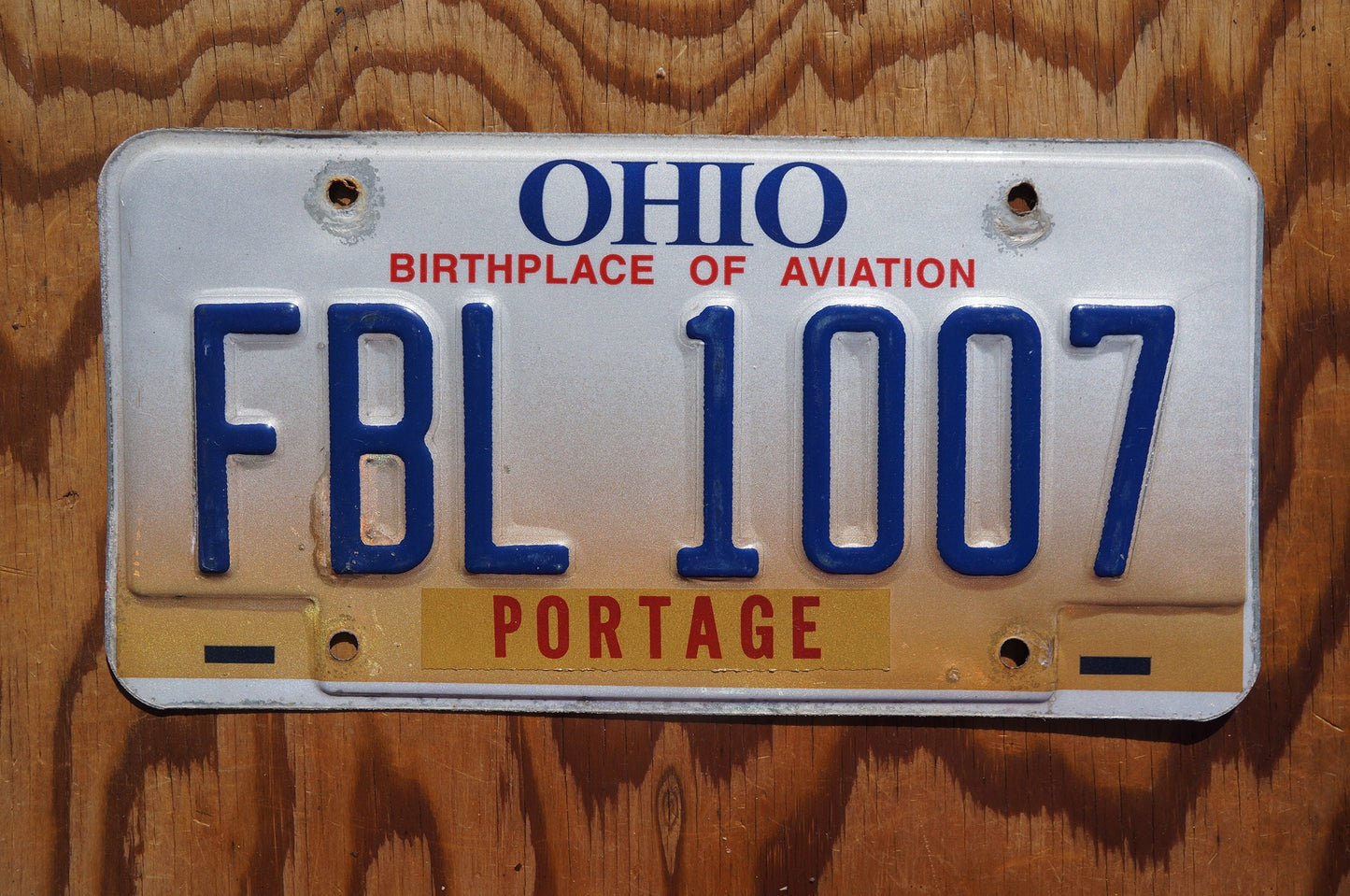Ohio Portage County Vintage License Plate # FBL 1007