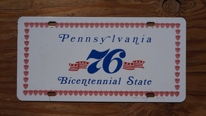 1976 Pennsylvania PORCELAIN Bicentennial Front License Plate