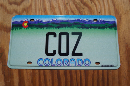 Colorado COZY Vanity Purple Mountains License Plate - COZ