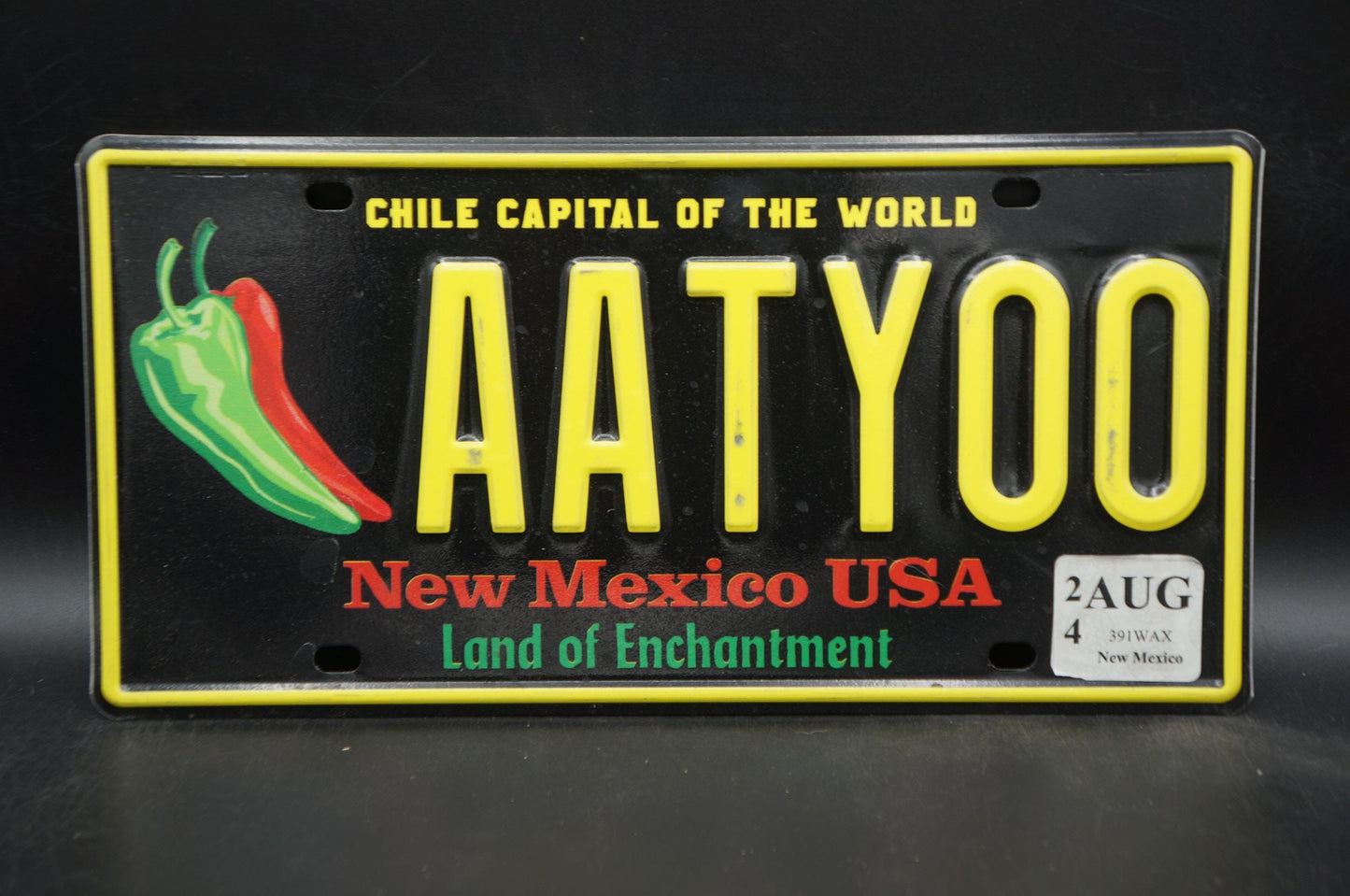 NEW MEXICO JALAPENOS Peppers Black License Plate -Chili Capital of the World