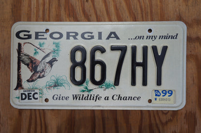 2003 Georgia Give Wildlife A Chance Bird Graphic License Plate