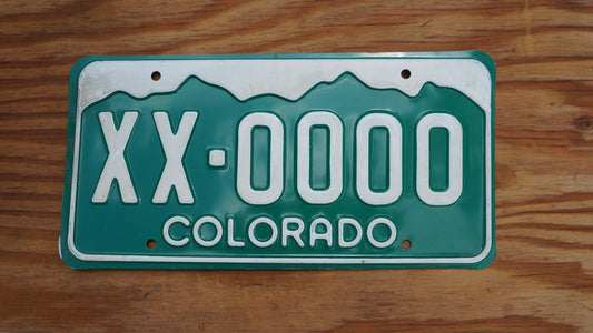 Colorado SAMPLE Green License Plate