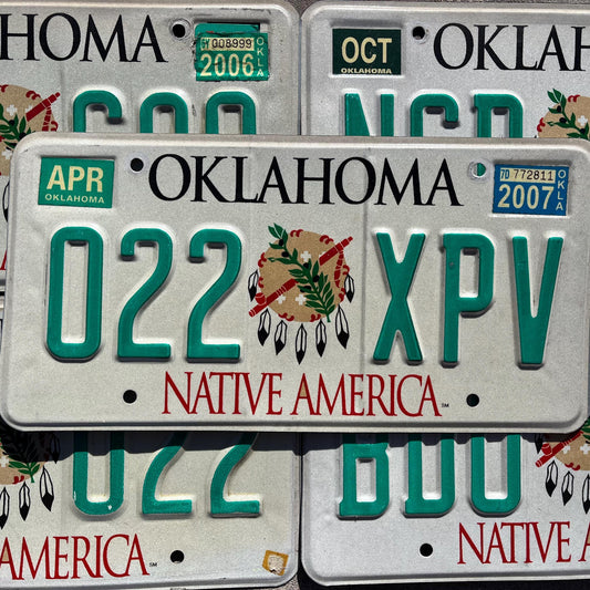 Oklahoma DREAM CATCHER Native America  Vintage Graphic License Plate Good Condition