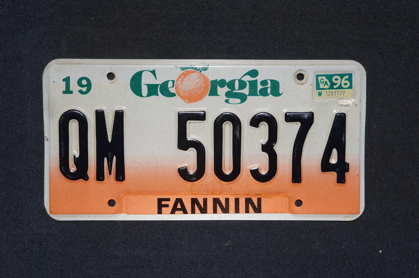 1996 Georgia Peach License Plate FANNIN County