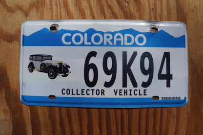 2000s Colorado COLLECTOR VEHICLE Blue License Plate Antique Car