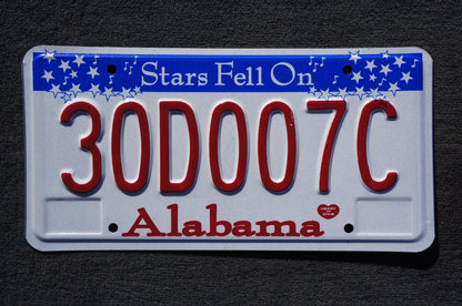Alabama Stars Fell On Alabama License Plate #30D007C
