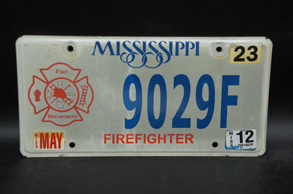 2023 Mississippi Firefighter License Plate Fire Department