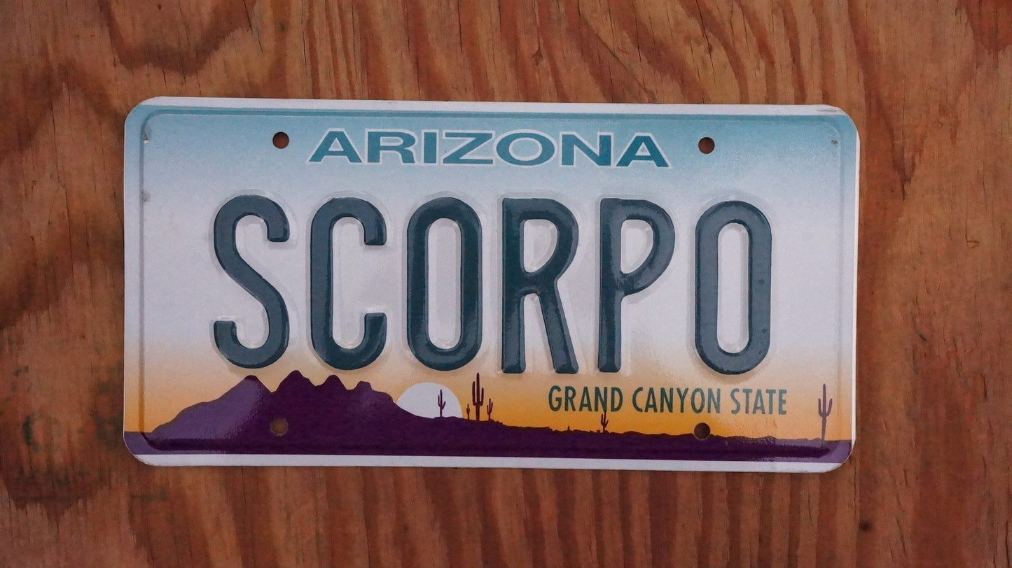 Arizona Vanity SCORPO License Plate - SCORPIO