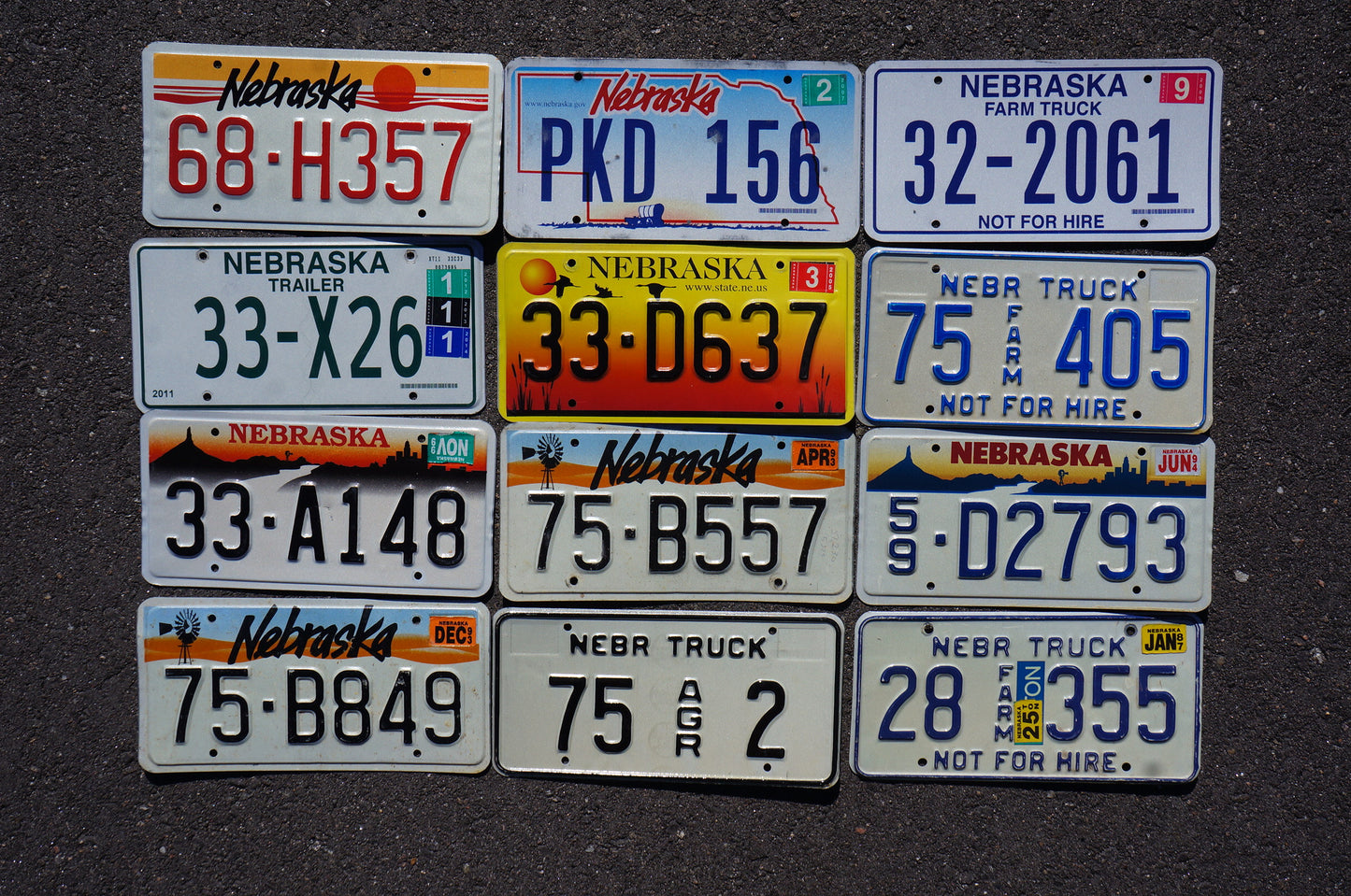 LOT of 12 NEBRASKA License Plates