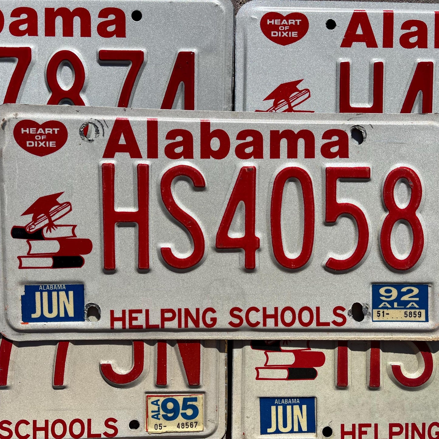 ONE OR MORE - 1990s Alabama Helping Schools Vintage License Plate - Education Books Students