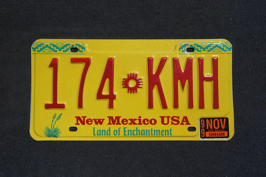 1999 New Mexico Yellow License Plate #174-KMH