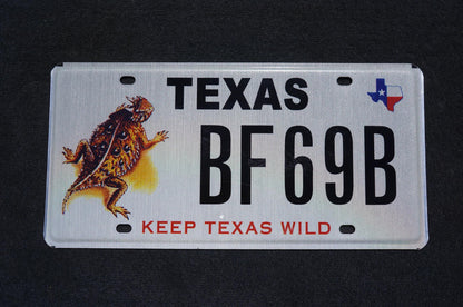 Texas License Plate LIZARD HORNY TOAD - Keep Texas Wild