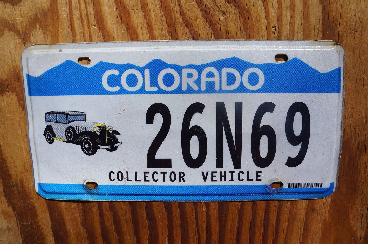 2000s Colorado COLLECTOR VEHICLE Blue License Plate Antique Car