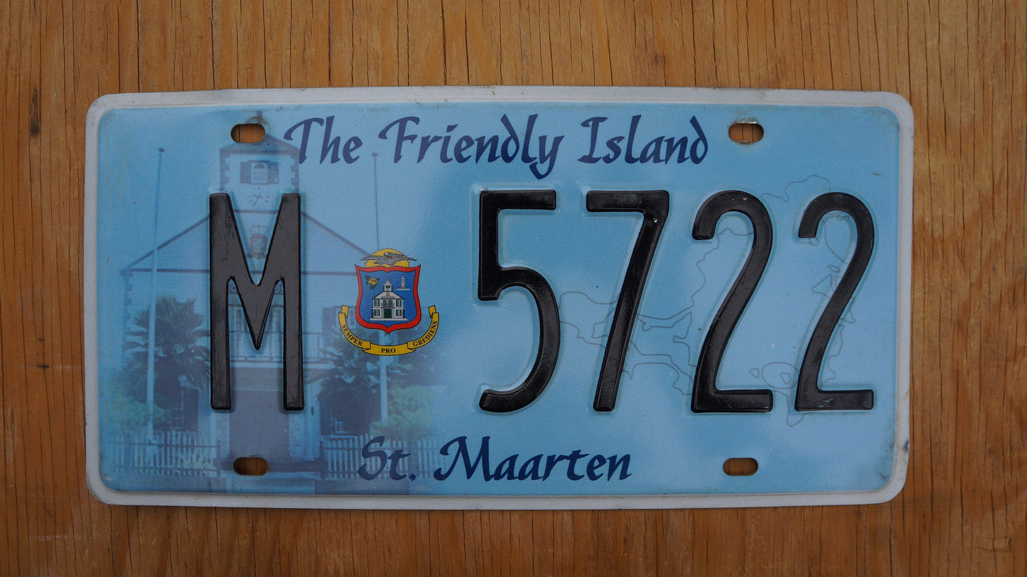St Maarten Passenger License Plate The Friendly Island, part of Netherlands Caribbean island