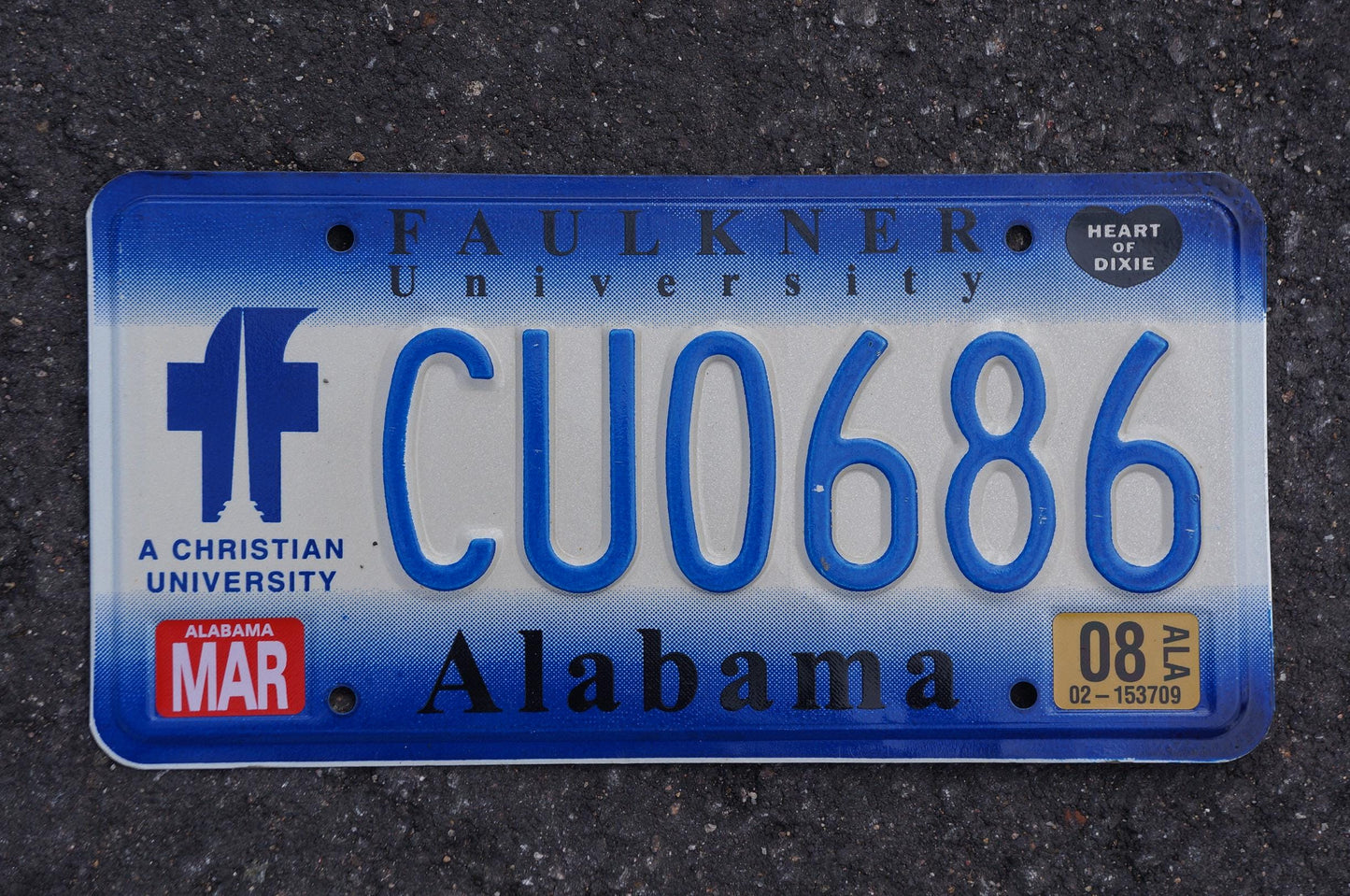 2008 Alabama FAULKNER COLLEGE License Plate