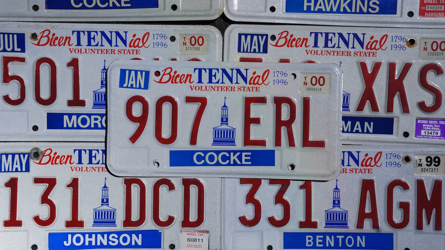 One or More - TENNESSEE BICENTENNIAL Embossed Vintage License Plate