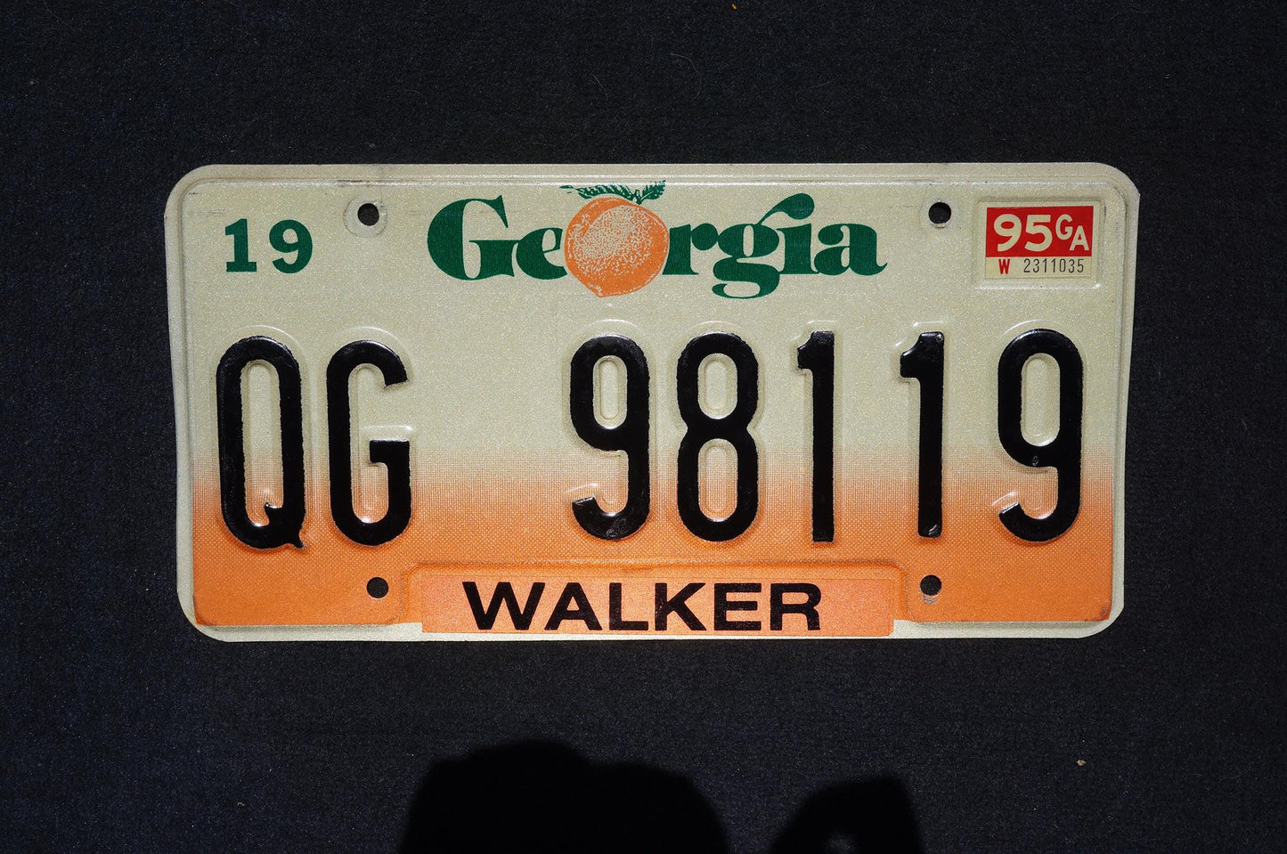 1995 Georgia Peach License Plate WALKER County