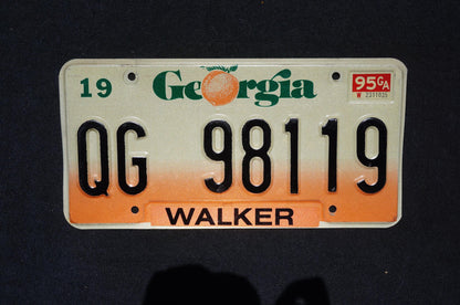 1995 Georgia Peach License Plate WALKER County