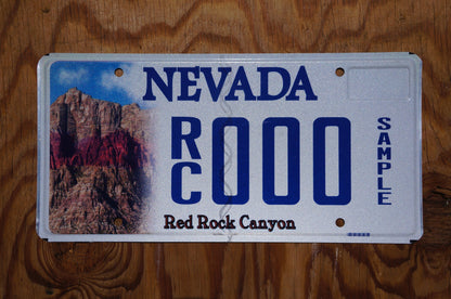 Nevada RED ROCK CANYON Sample License Plate