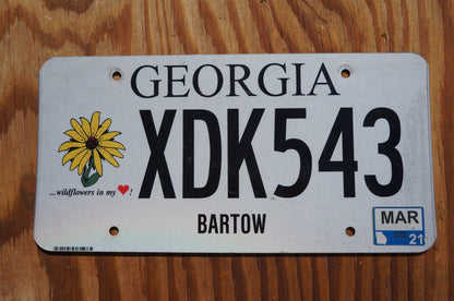 2021 Georgia Wildflowers in my heart License Plate - Sunflower
