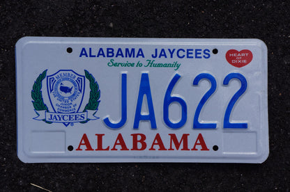 Alabama JAYCEES Service to Humanity License Plate