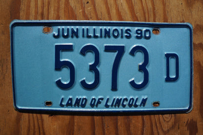 1990 Illinois Blue License Plate # 5373