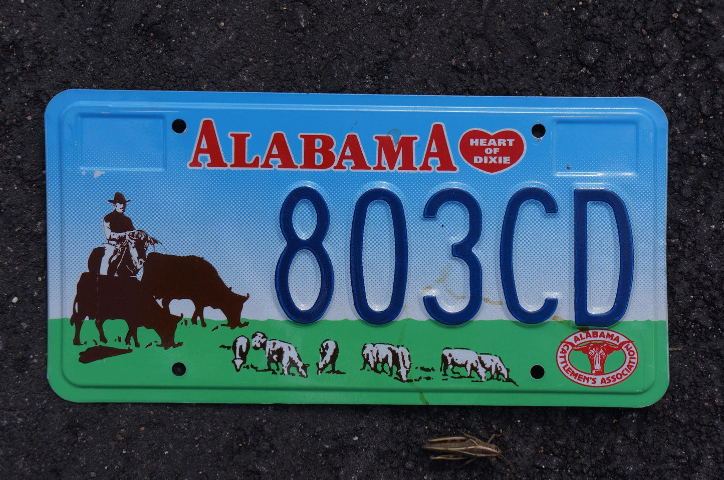 Alabama CATTLEMAN'S ASSOICIATION Graphic License Plate - farming cows horses