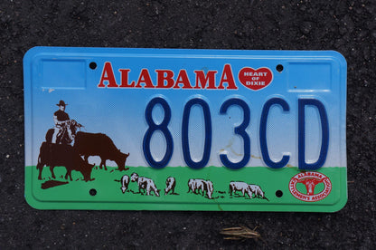 Alabama CATTLEMAN'S ASSOICIATION Graphic License Plate - farming cows horses