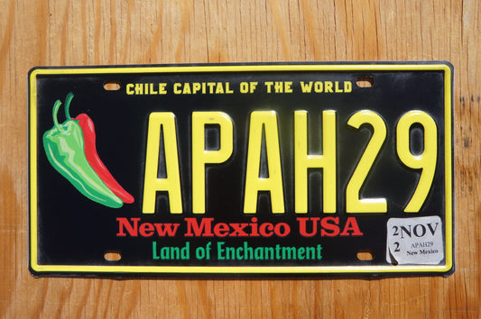 One or More - NEW MEXICO JALAPENOS Peppers Black License Plate -Chili Capital of the World