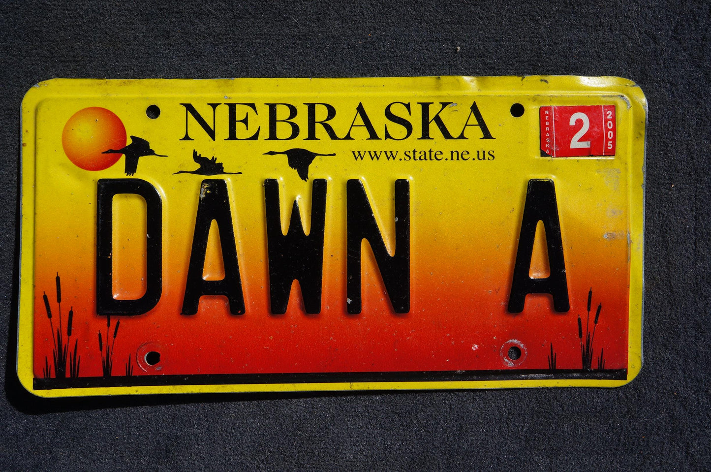 2005 Nebraska Vanity DAWN A License Plate