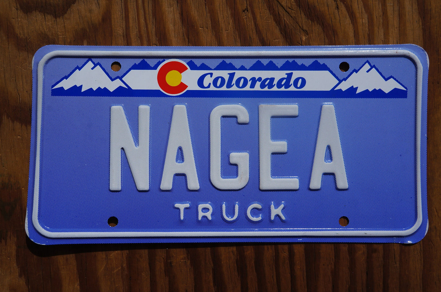 Colorado Vanity Blue License Plate - NAGEA
