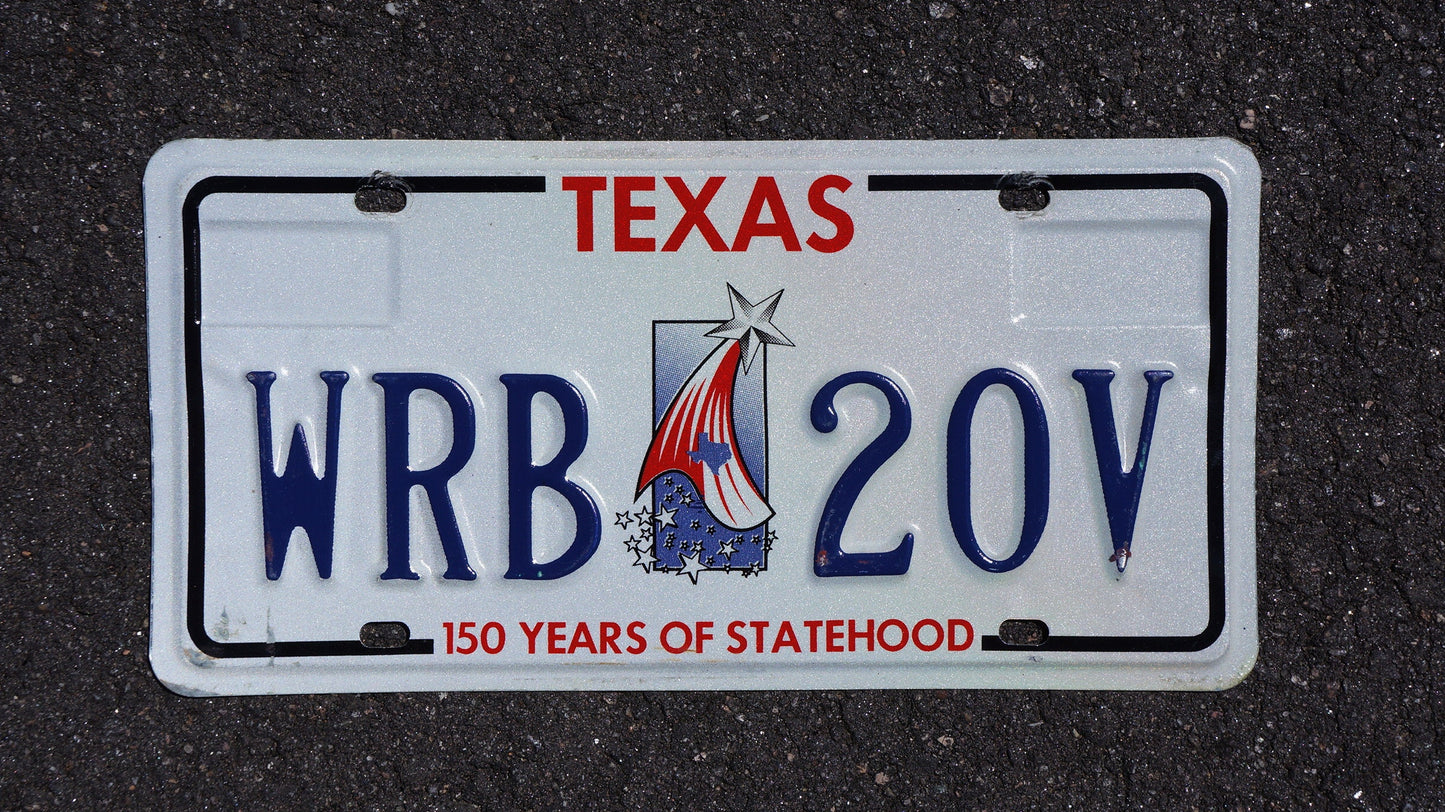 One or More - Texas Star Flag Embossed License Plate - 150 Years Of Statehood