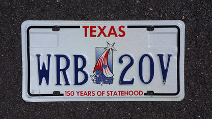 One or More - Texas Star Flag Embossed License Plate - 150 Years Of Statehood
