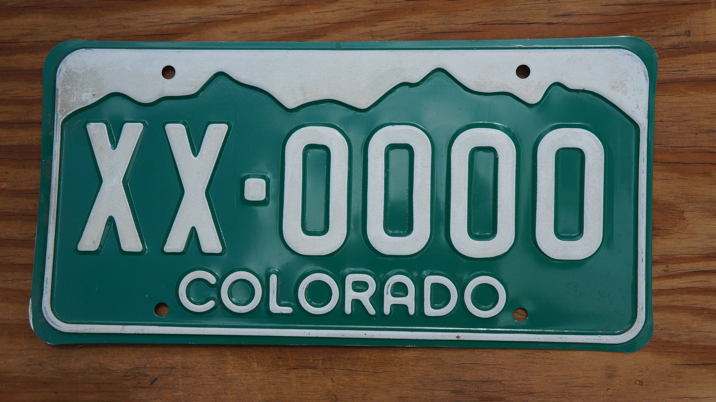 Colorado SAMPLE Green License Plate