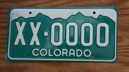 Colorado SAMPLE Green License Plate
