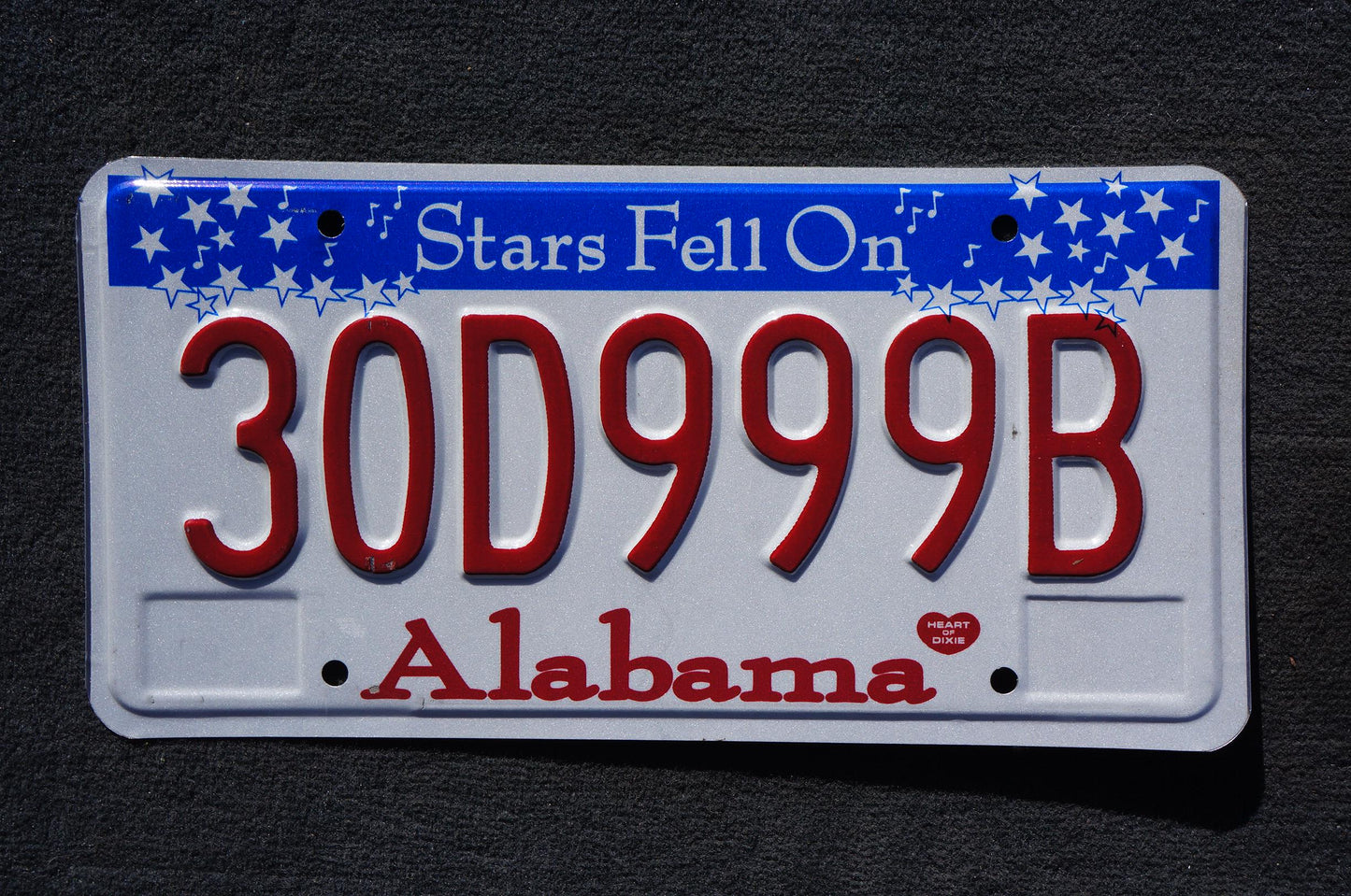 Alabama Stars Fell On Alabama License Plate #30D999B