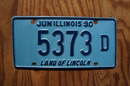 1990 Illinois Blue License Plate # 5373