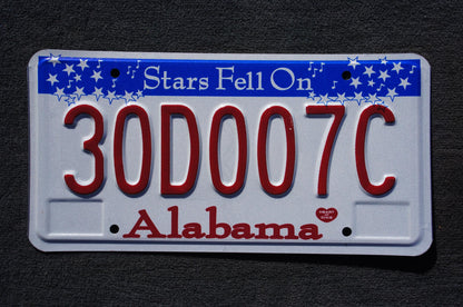 Alabama Stars Fell On Alabama License Plate #30D007C