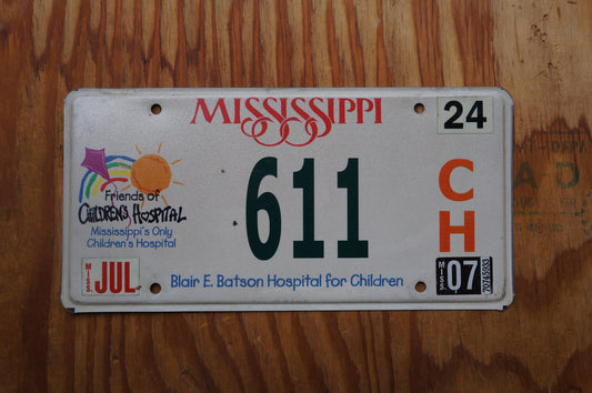 2007 Mississippi Children's Hospital License Plate