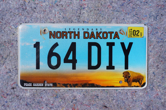 2024 North Dakota License Plate # 164 DIY