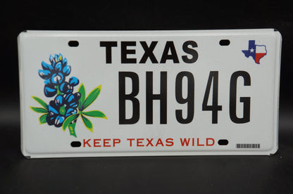 One or More - TEXAS Keep Texas Wild BLUEBONNET Flower Graphic License Plate