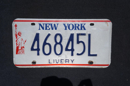 New York LIVERY Statue of Liberty Vintage License Plate